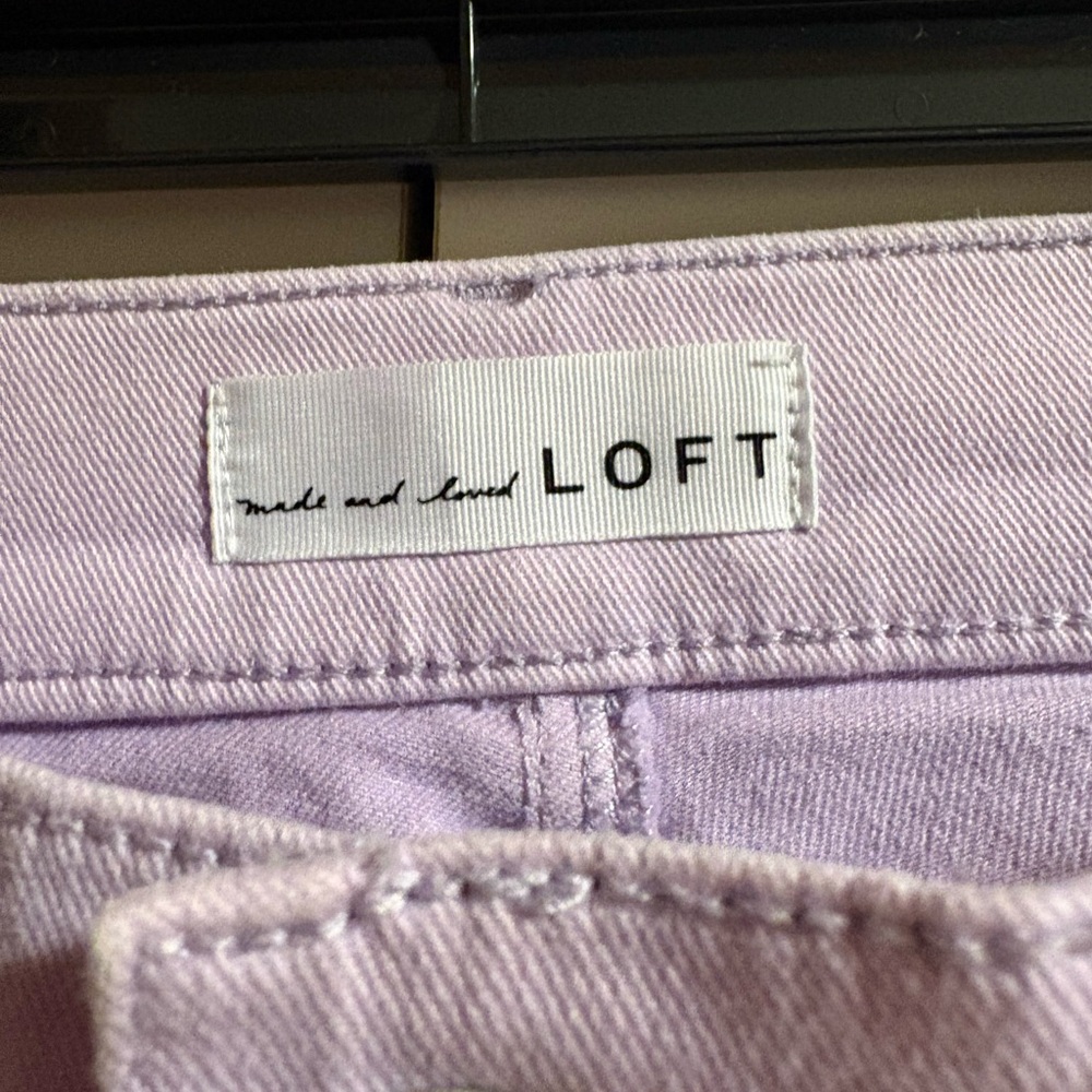 LOFT Lilac Cropped Jeans with Frayed Hem size 26/2 - Picture 3 of 8